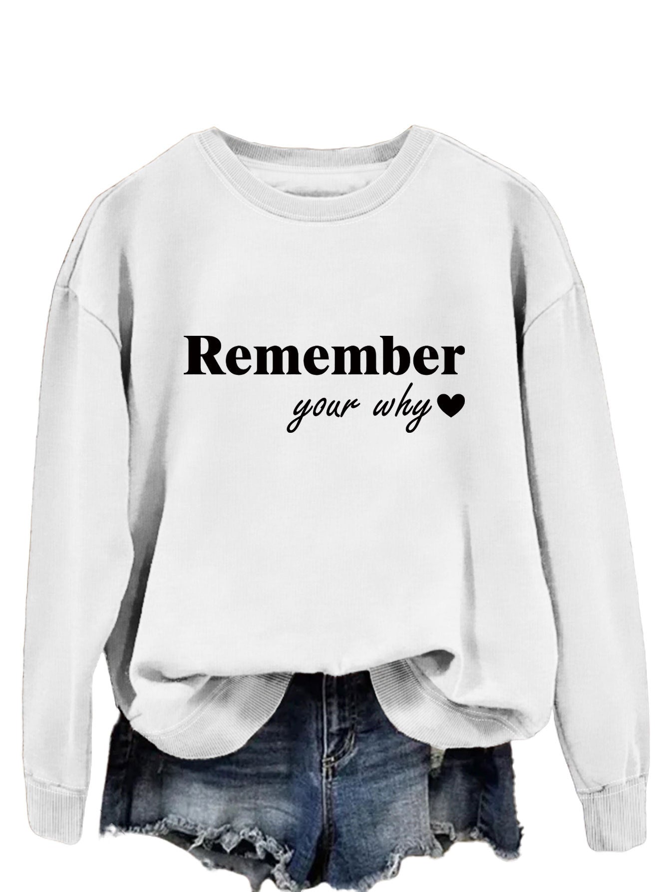 Damen Sweatshirt Lässig Motiv-Aufdruck Grau Eveloria