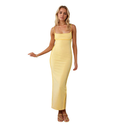 Damen Maxikleid mit Trägern Figurumspielend Eveloria