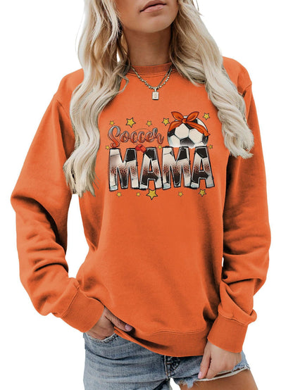 Damen Sweatshirt Soccer Mama Aufdruck Bequem Grau Eveloria