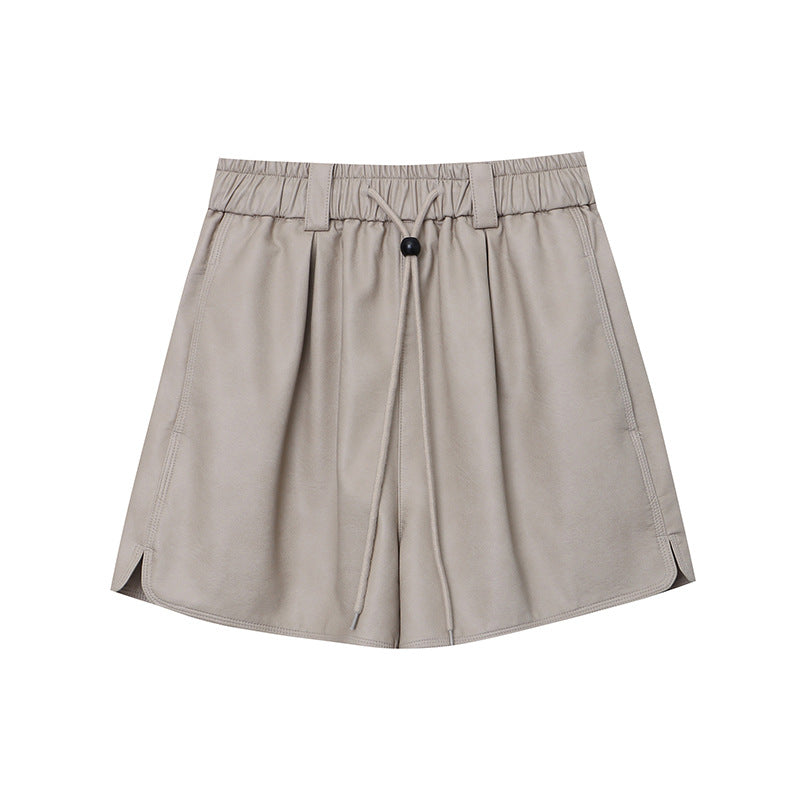 Damen Shorts Veganleder Elastisch