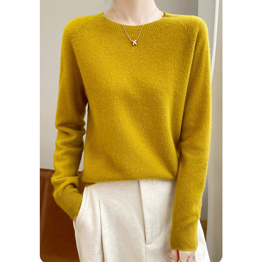 Damen Feinstrickpullover Rundhals Elegant Locker - Eveloria