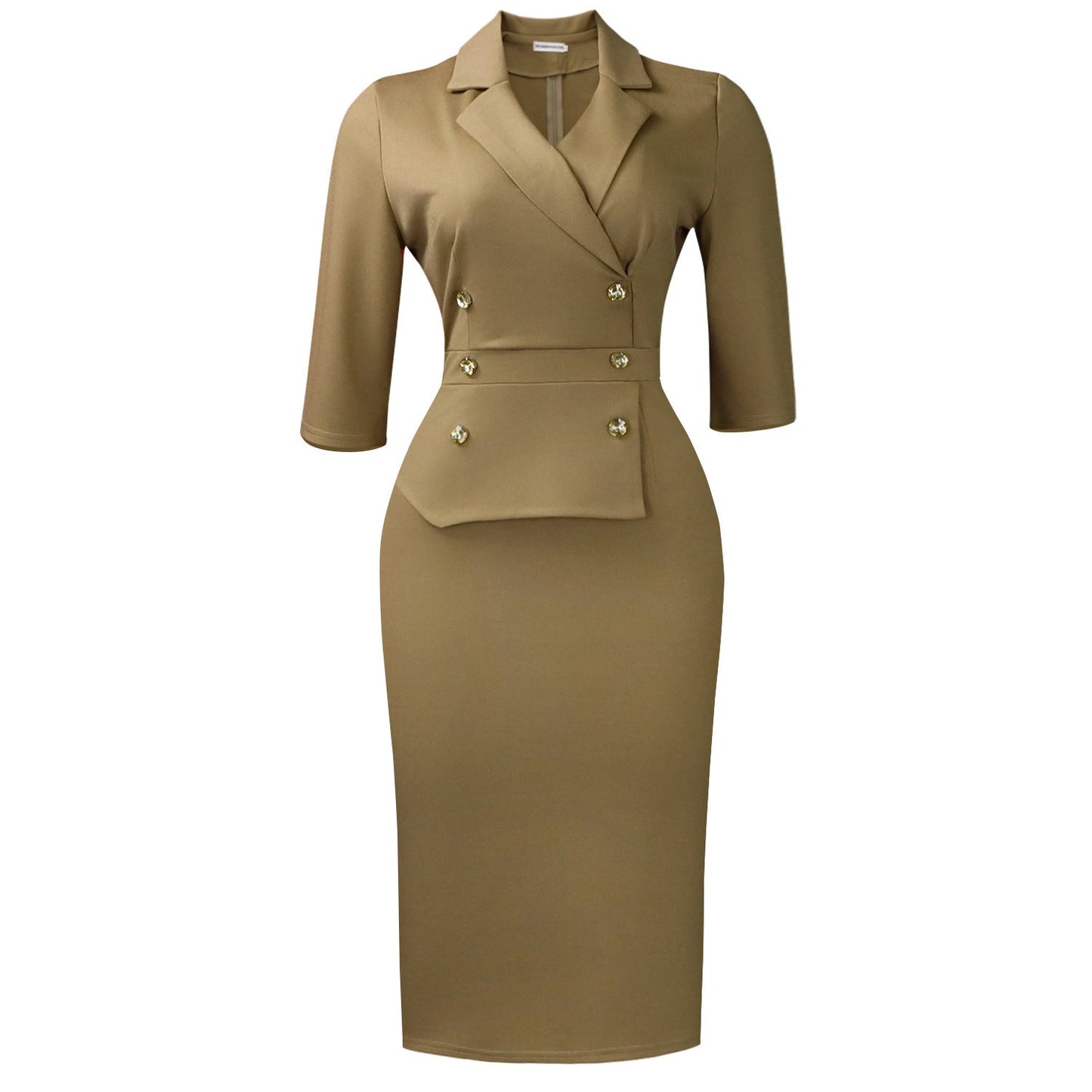 Damen Blazer-Kleid Tailliert Elegante Knöpfe Eveloria