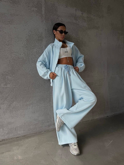 Damen Lounge-Set Weites Sport-Outfit mit Taschen Eveloria