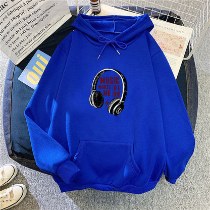 Damen Kapuzenpullover Musik-Design Eveloria