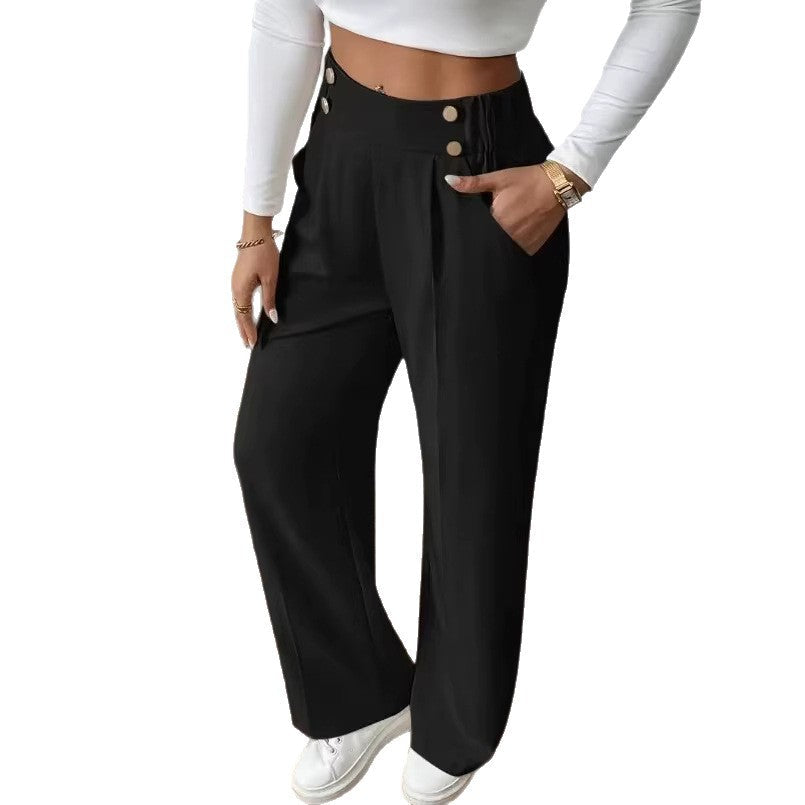 Damen Hochbundhose Elegant Weites Bein Eveloria