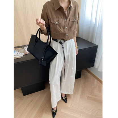 Damen Overshirt Bluse aus Baumwolle mit Brusttaschen und Eleganz