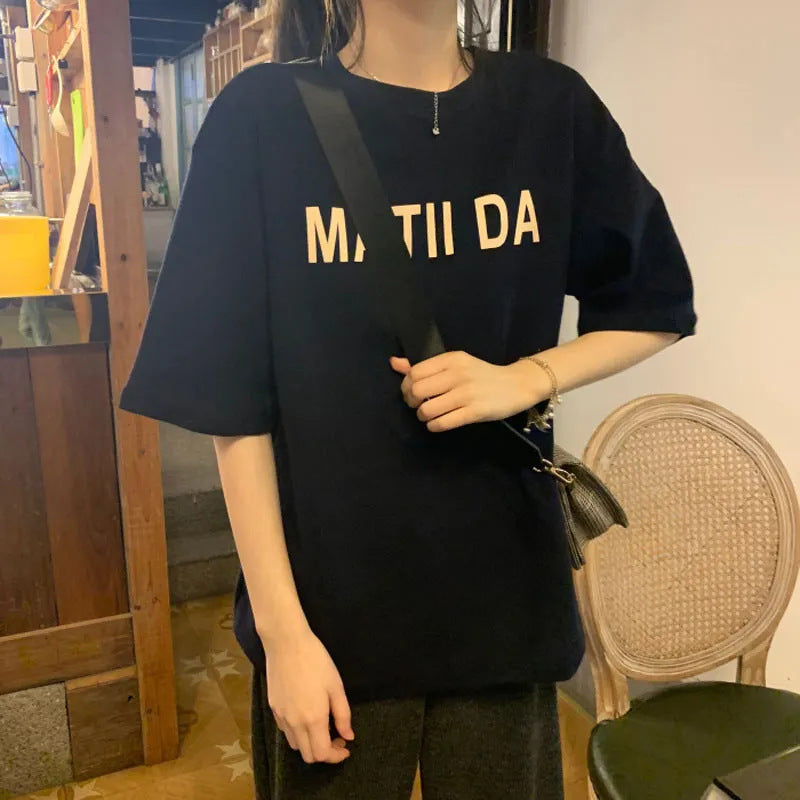 Damen T-Shirt mit Schriftzug Komfortabel Eveloria