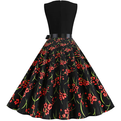 Damen Swingkleid Floralmuster Röckchen Elegantes Design