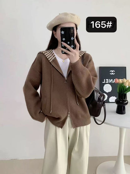 Damen Kapuzenjacke Querstreifen Eveloria
