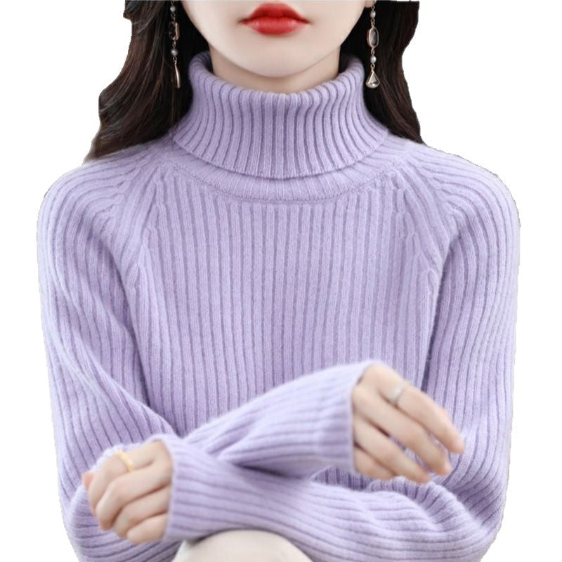 Damen Rollkragenpullover Rippstruktur Kuschelfleece Eveloria