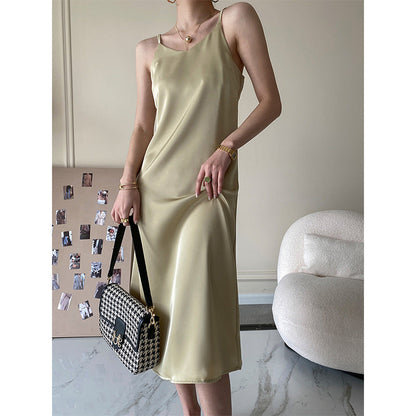 Damen Maxikleid dünn Spaghettiträger Fließend Eveloria