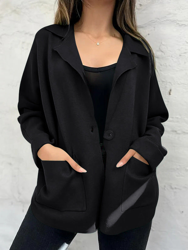 Damen Oversized Blazerjacke Lässiger Schnitt Praktische Taschen