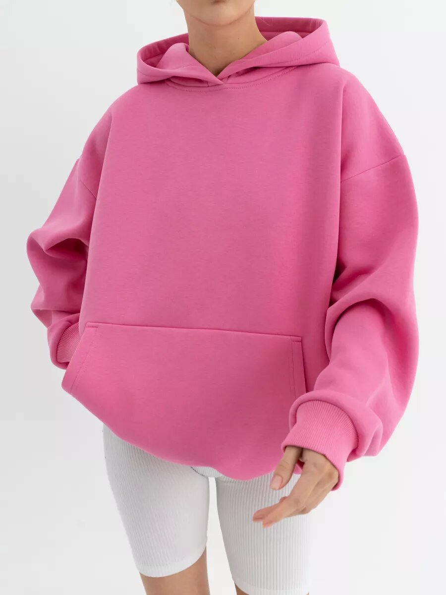 Damen Oversize Kapuzenpullover Baumwollmix Eveloria