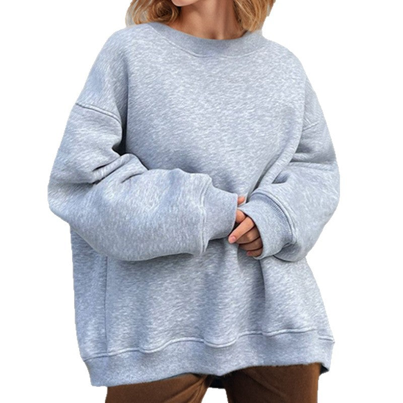 Damen Oversized Sweatshirt Weites Design Lässig Grau Eveloria