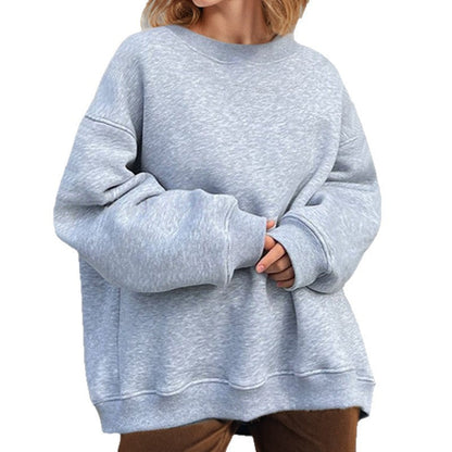 Damen Oversized Sweatshirt Weites Design Lässig Grau Eveloria
