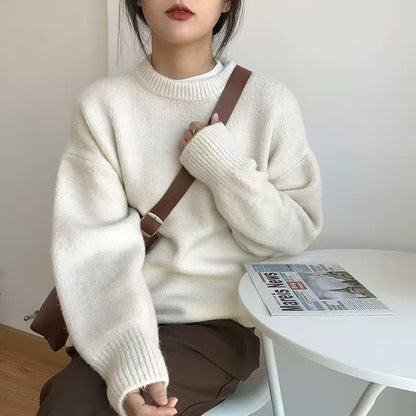 Damen Grobstrickpullover Oversized Weich Eveloria