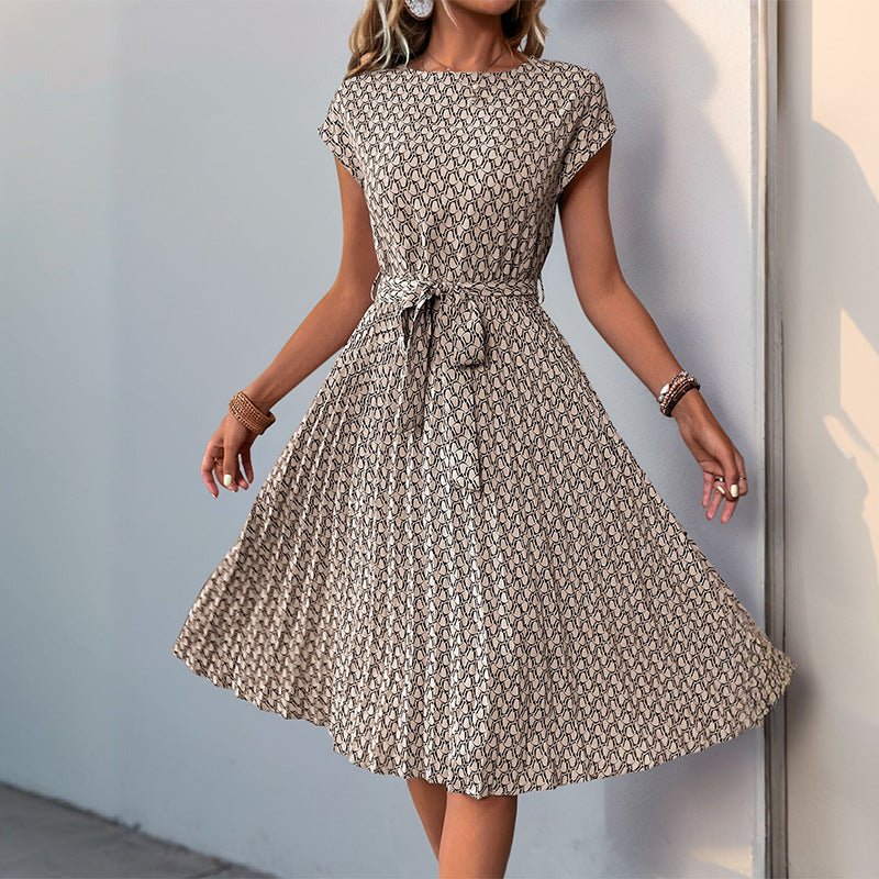 Damen Midikleid Asymmetrisch Dekorativer Bindegürtel Eveloria