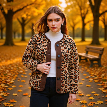 Damen Wärmeisolierte Leopardenjacke Eveloria - Eveloria