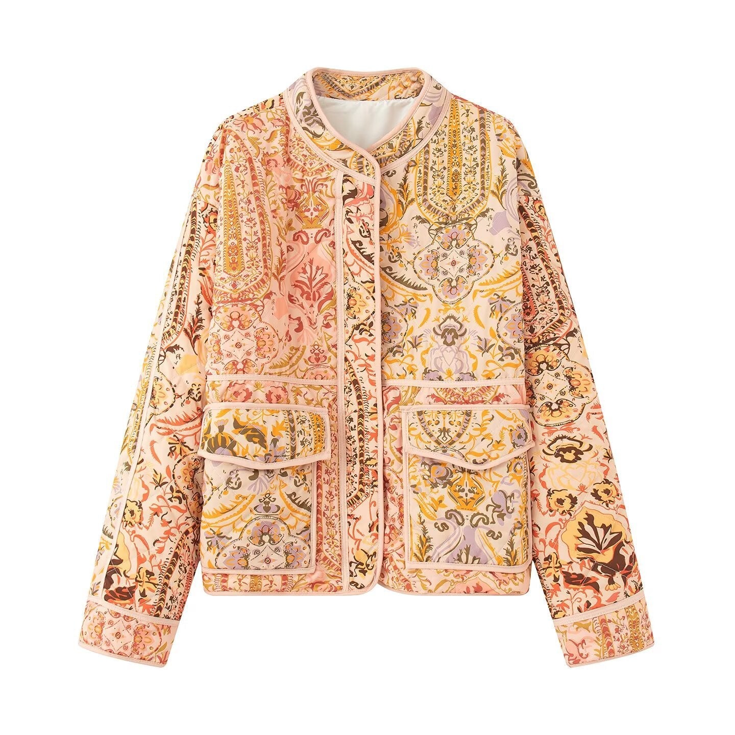 Damen Steppjacke Blumenmuster Eveloria - Eveloria