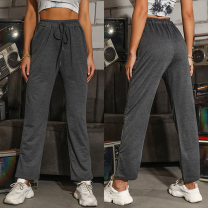 Damen Jogginghose Verstellbarer Bund Gerader Schnitt Eveloria