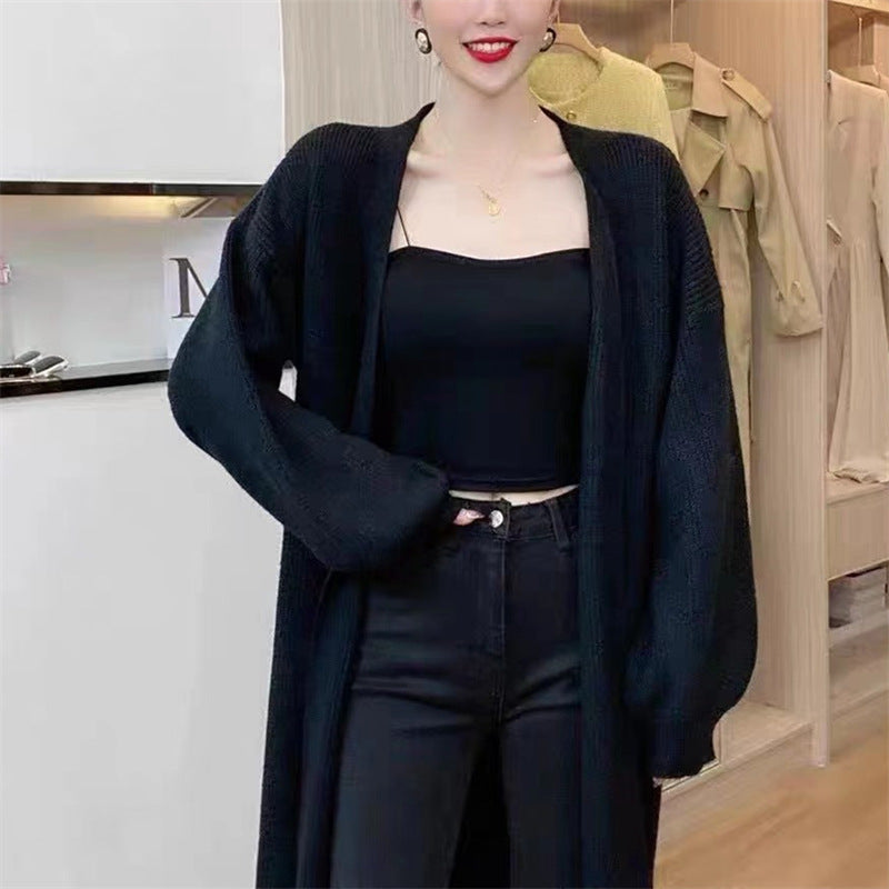 Damen Strickcardigan Langärmelig Weich Voluminös