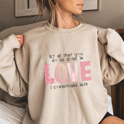 Damen Sweatshirt Bequem Baumwolle Inspirierender Druck Grau