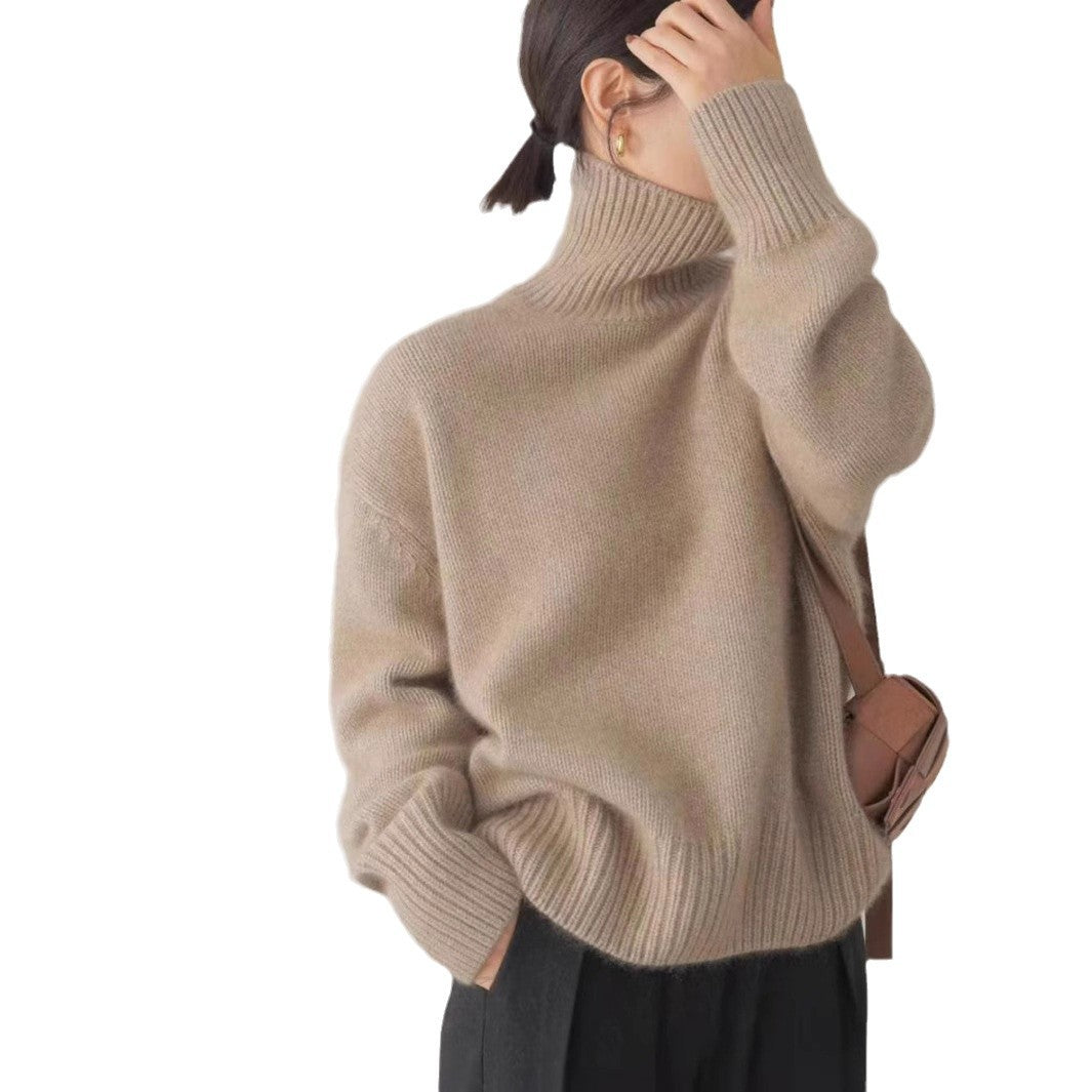 Damen Rollkragenpullover Wolle Eveloria