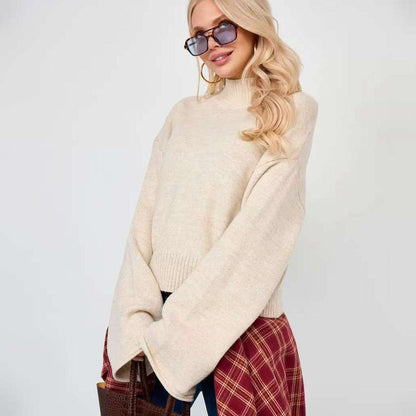 Damen Oversized Pullover Eveloria Weich Beige