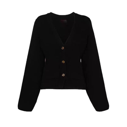 Damen Strickjacke V-Ausschnitt Taschen Eveloria