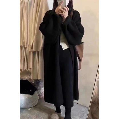 Damen Langstrickmantel Übergroßer Schnitt Weiches Fleece