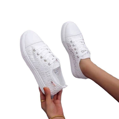 Damen Sneaker Spitzenmuster Rutschfeste Sohle Eveloria
