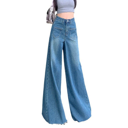 Damen Hochtaillierte Weite Jeans Eveloria