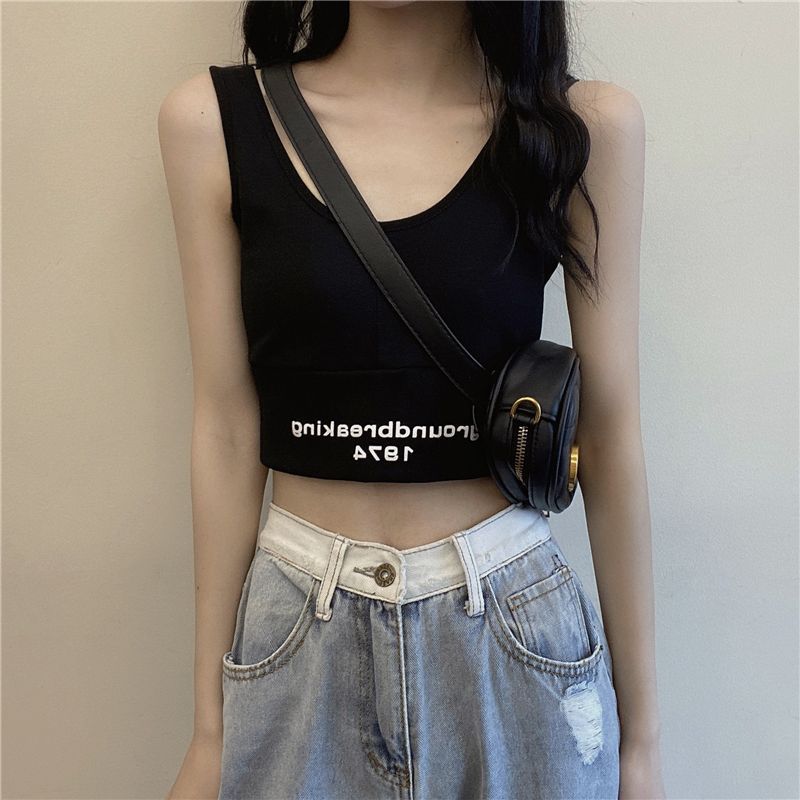 Damen Tanktop mit Schriftzug Figurbetont