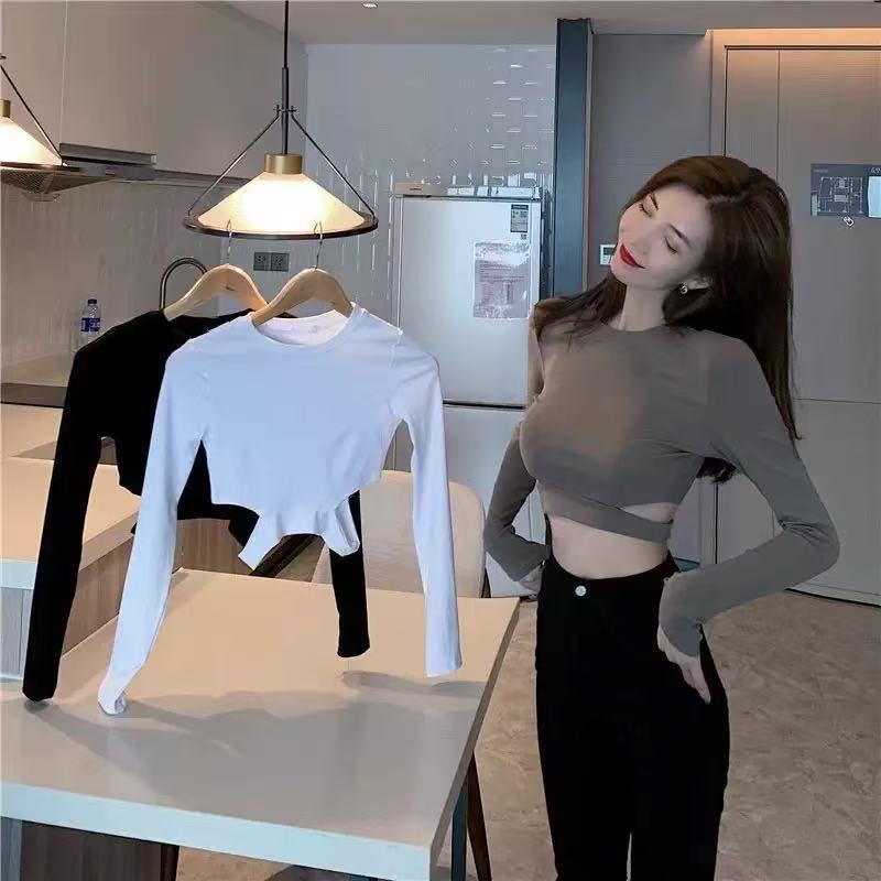 Damen Crop- mit Cut-Outs Schwarz Eveloria - Eveloria