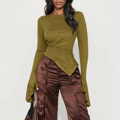Damen Asymmetrisches Shirt mit Volants