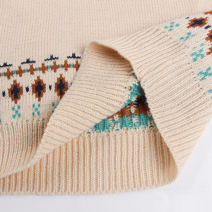 Damen Strickpullover Norwegermuster Bunt Eveloria