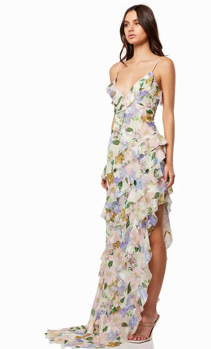 Damen Maxikleid Floral Print Sommer
