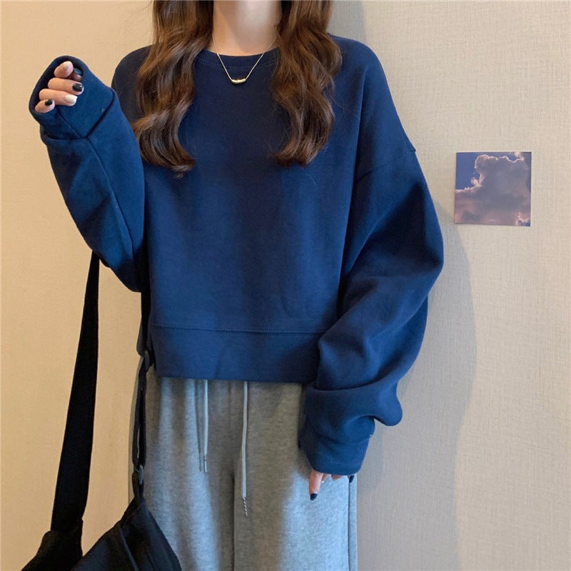 Damen Oversized Sweatshirt Weich Komfortkragen