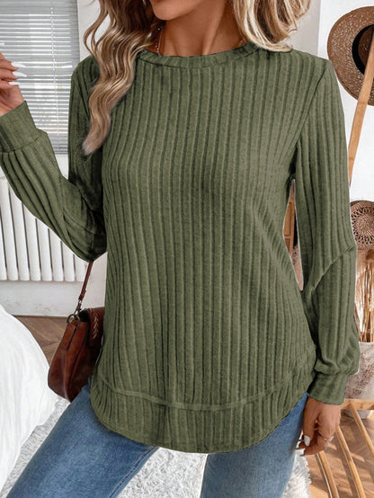 Damen Strickpullover Lässig Vertikale Streifen