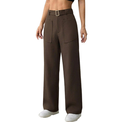 Damen Culotte Weit mit Gürtel und Taschen