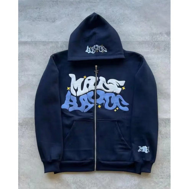 Damen Kapuzenjacke Lässiger Schnitt Graffiti Print Eveloria