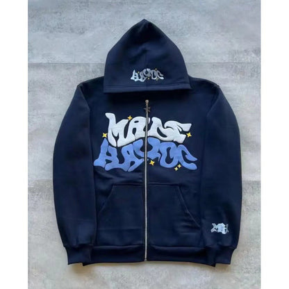 Damen Kapuzenjacke Lässiger Schnitt Graffiti Print Eveloria