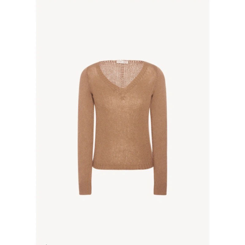 Damen Pullover V-Ausschnitt Kuschelweiß
