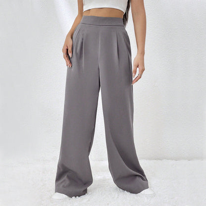 Damenhose Elegant Weit Hochbund Falten