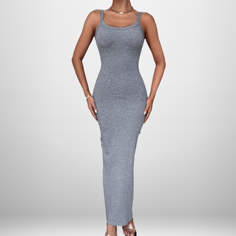 Damen Maxikleid Spaghetti-Träger Elegantes Figurkleid Eveloria