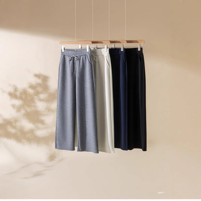 Damen Sporthose Elastischer Bund Verstellbarer Kordelzug Schwarz - Eveloria
