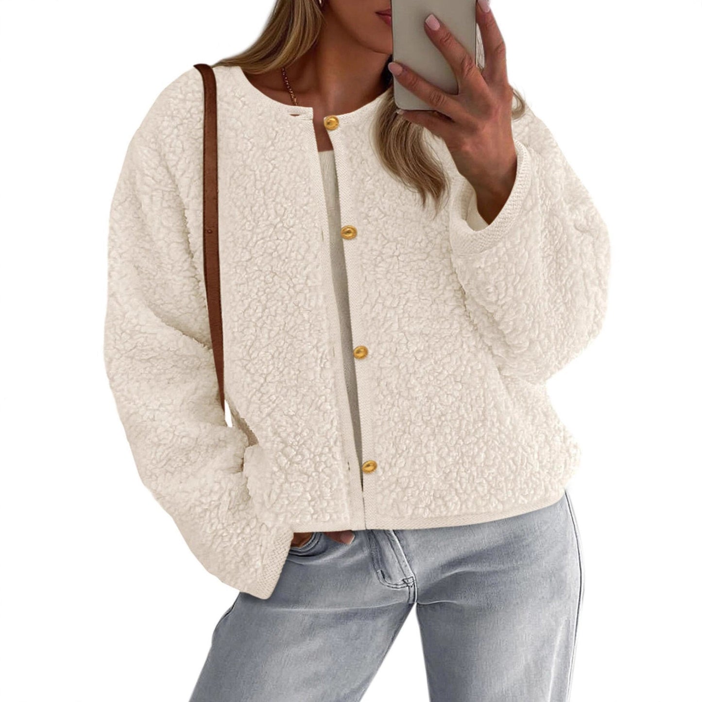 Damen Fleecejacke Oversized Kuschelig Blau Eveloria - Eveloria