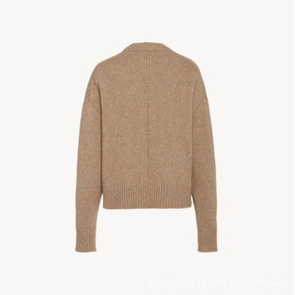 Damen Grobstrickpullover Überlange Ärmel Eveloria