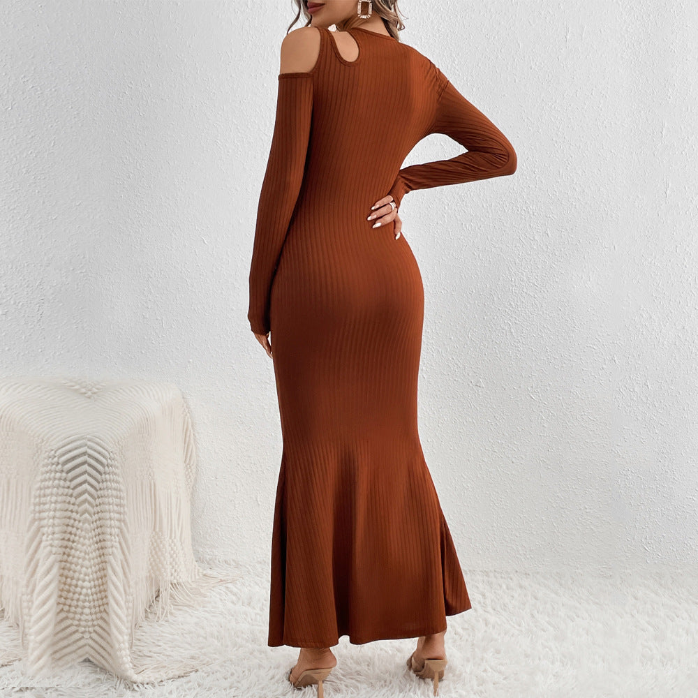 Damen Maxikleid Cut-Out-Design Figurumspielend Eveloria