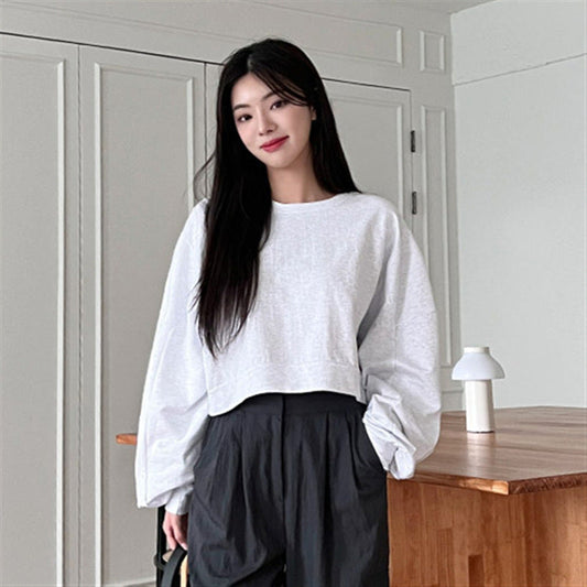 Damen Cropped Pullover Ballonärmel Eveloria - Eveloria